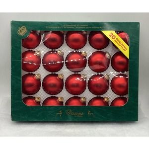 Vintage Visions By Holly Red Glass Ornaments 20 Count Made In The USA